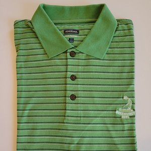 Pinehurst 1895 Man's Green Stripe Golf Shirt - Size L. EEUC.
